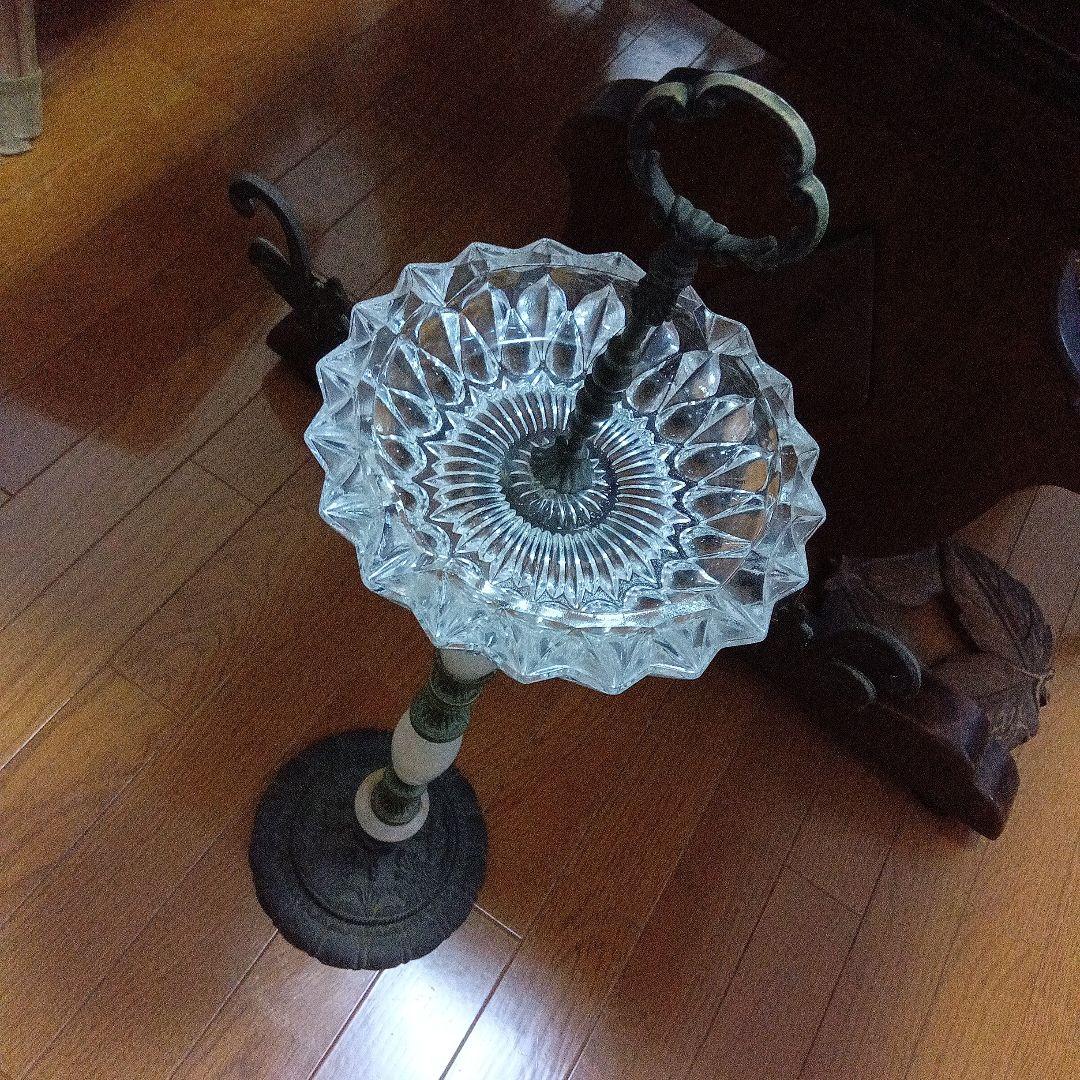 アンティーク ヨーロピアンクリスタルガラス スタンド灰皿