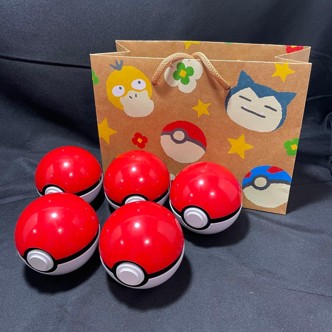 ポケパーク カントー ポケモンピンバッジ 5点＋＋モンスターボール＋袋セット