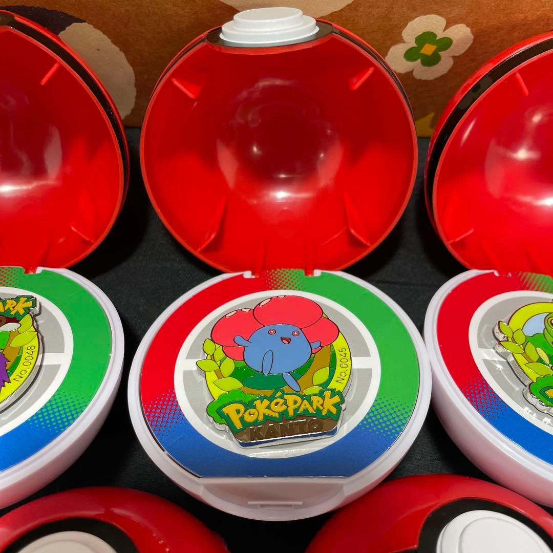 ポケパーク カントー ポケモンピンバッジ 5点＋＋モンスターボール＋袋セット