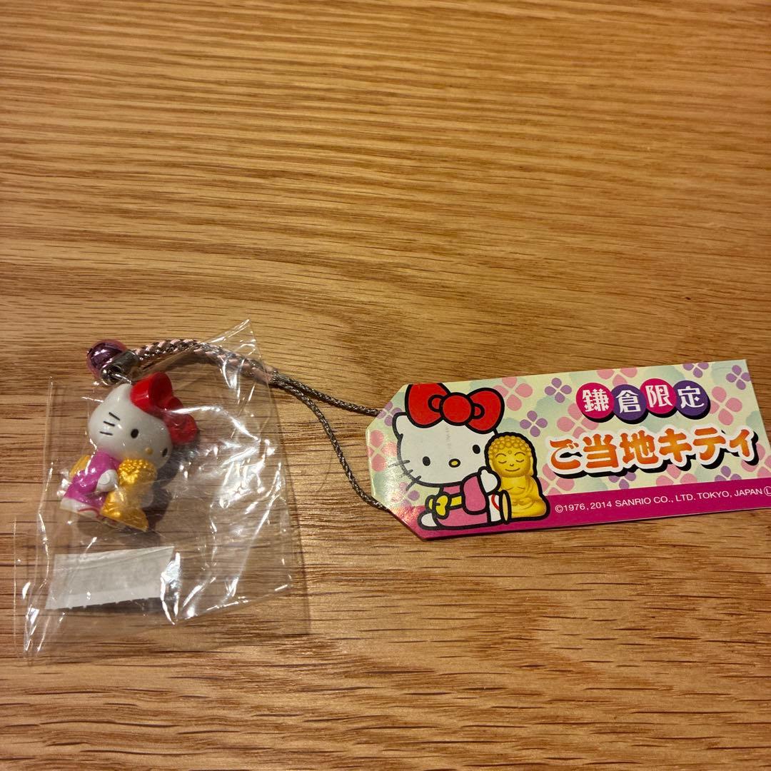 鎌倉限定キティ 根付 大仏 ピンク