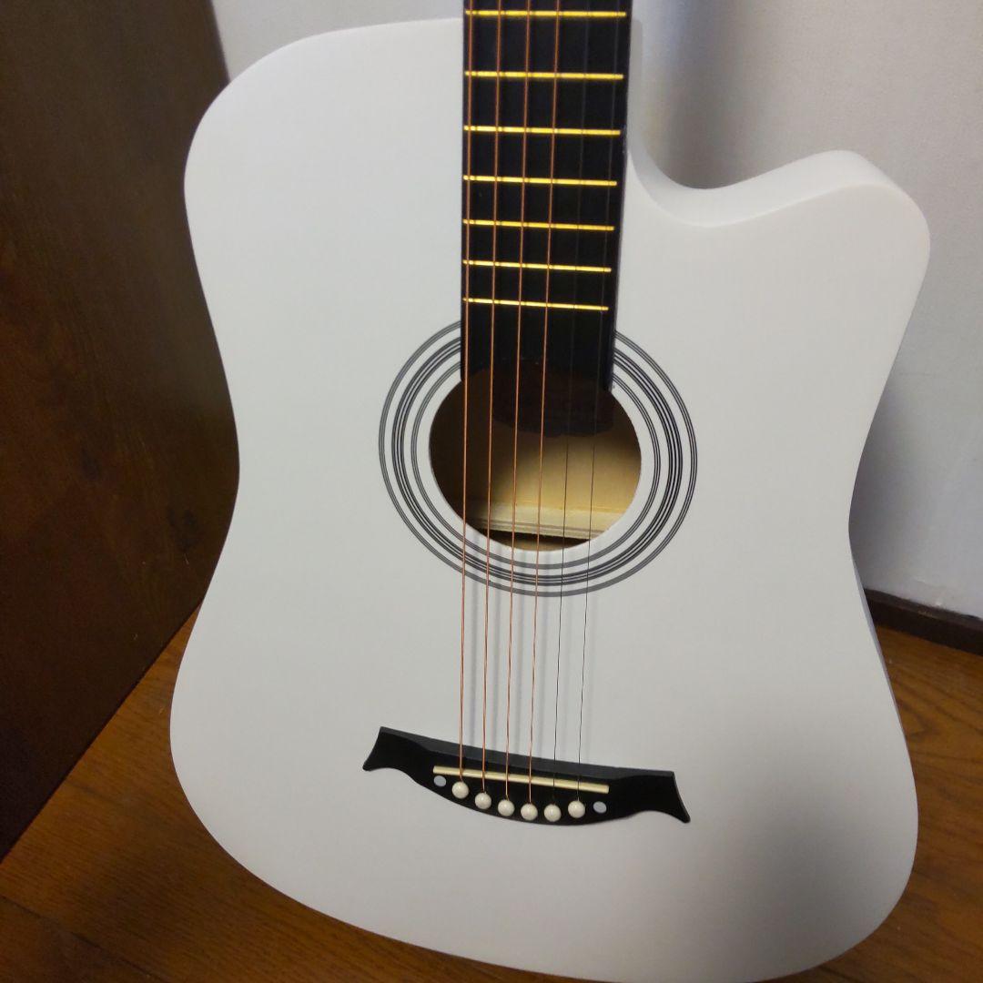 (新品！)ホワイトカッタウェイアコースティックギター