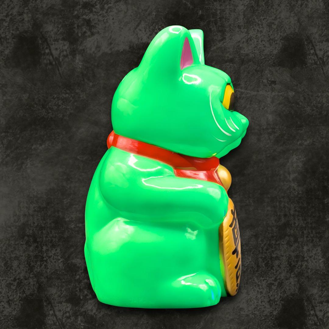 【美品】【正規品】REALHEAD リアルヘッド フォーチュンキャット 緑成型