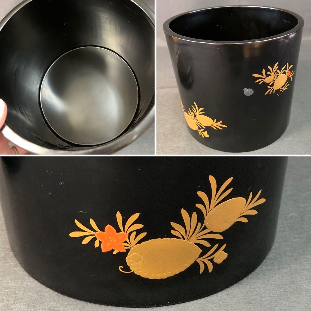 E313 送料無料　曲水指　漆器　蒔絵　茶道具　茶室　茶道　共箱