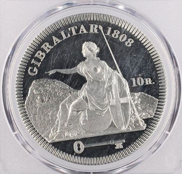 1808年 2007年 ジョージ3世 10リアル プルーフ銀貨 PCGS