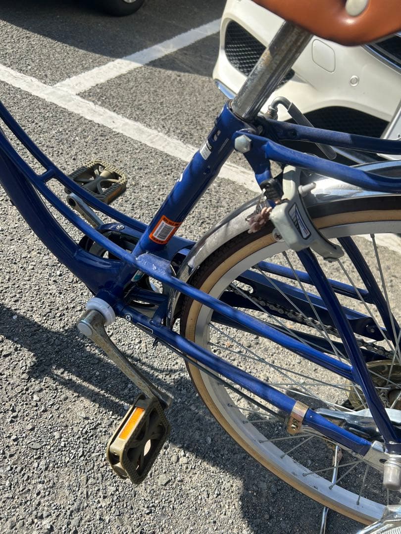 ネイビー シティサイクル 前カゴ付き 24インチ