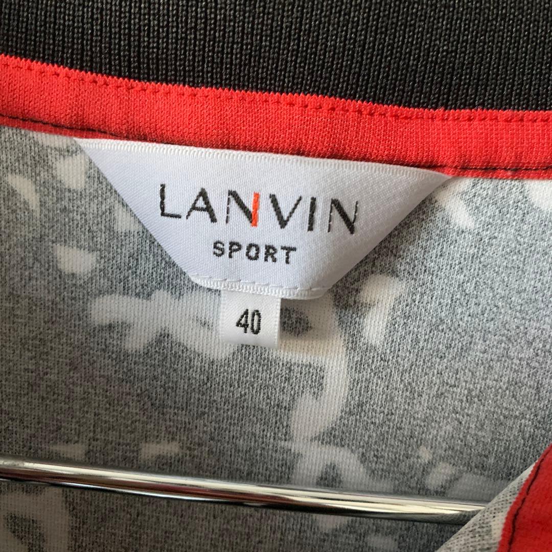 LANVIN sport ランバンスポール 総柄 ジップアップ ポロシャツ 40