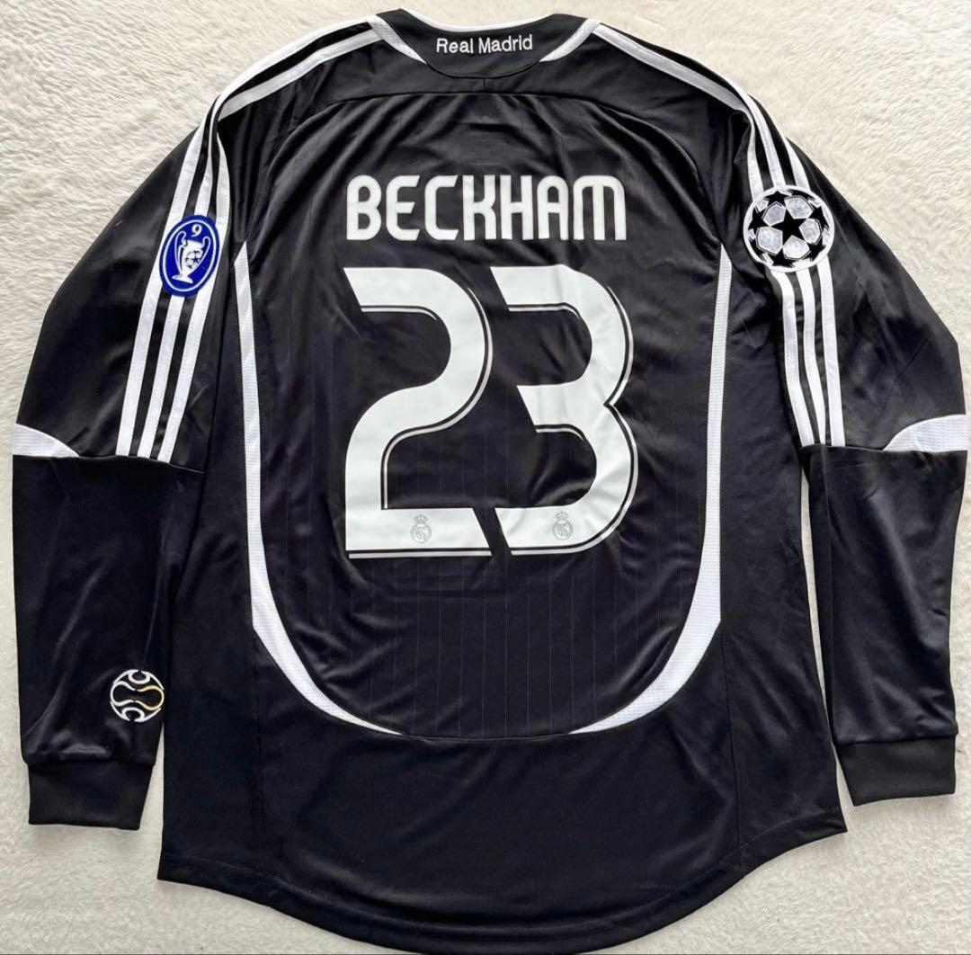 極美品✨06/07 レアルマドリード ベッカム CL 黒　アウェイ ユニフォーム