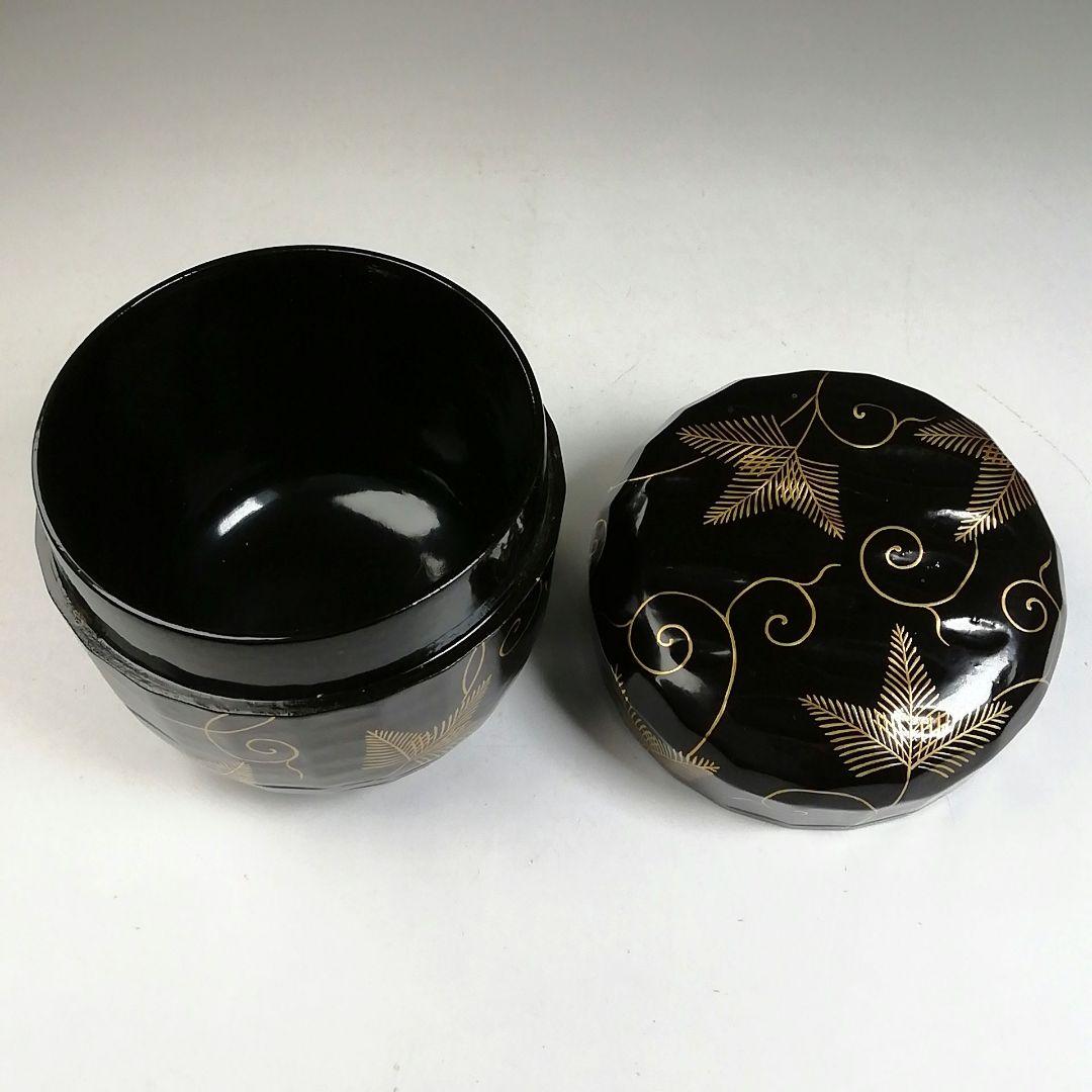 Ｗ７７　棗　『松唐草』『一閑折焼　大棗』『道場宗廣 造』　共箱　茶道具