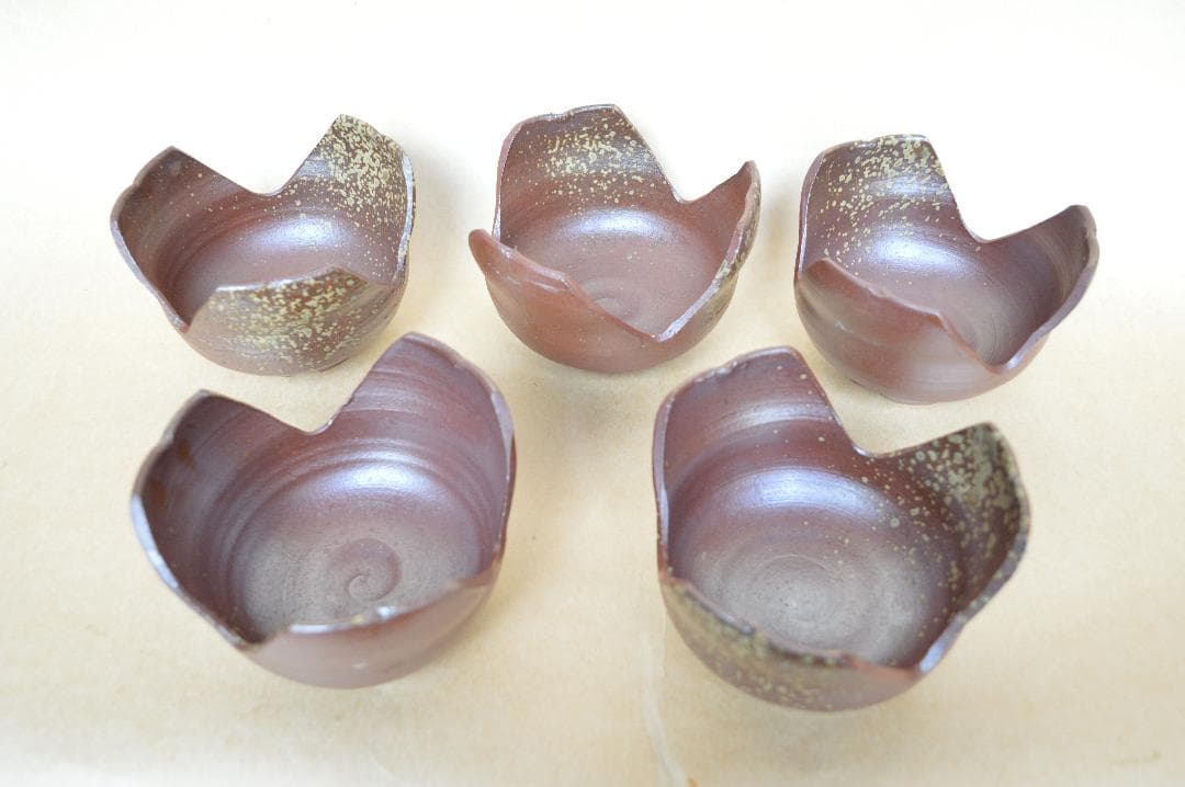 魯山人写　北大路魯山人 備前 割山椒向付 五人