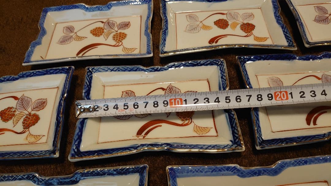 古伊万里　伊万里　色絵　角皿　菓子皿　蔵出し　１０客