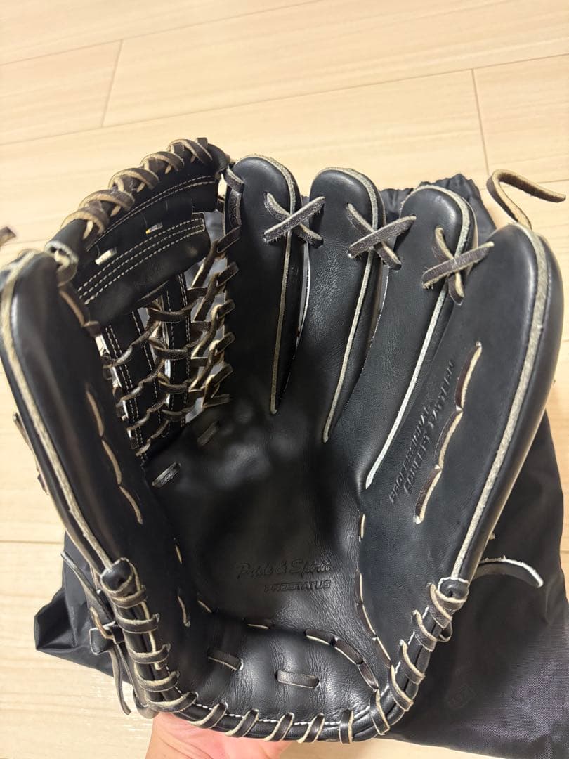 ZETTプロステイタス軟式野球外野グローブ 黒