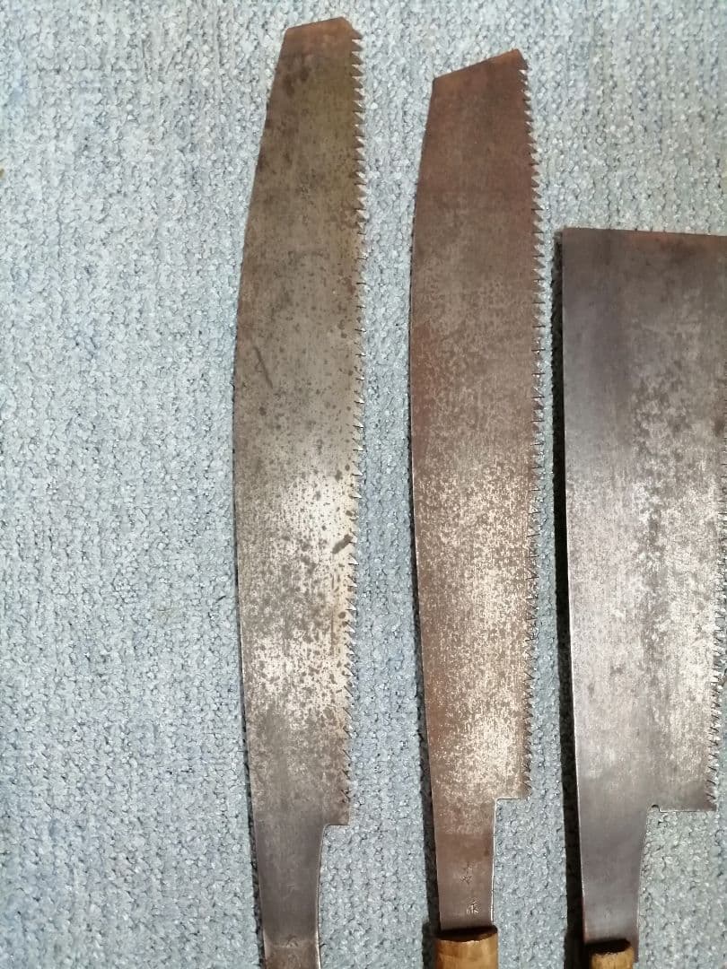 ノコギリ５本セット　本革製釘腰袋付き