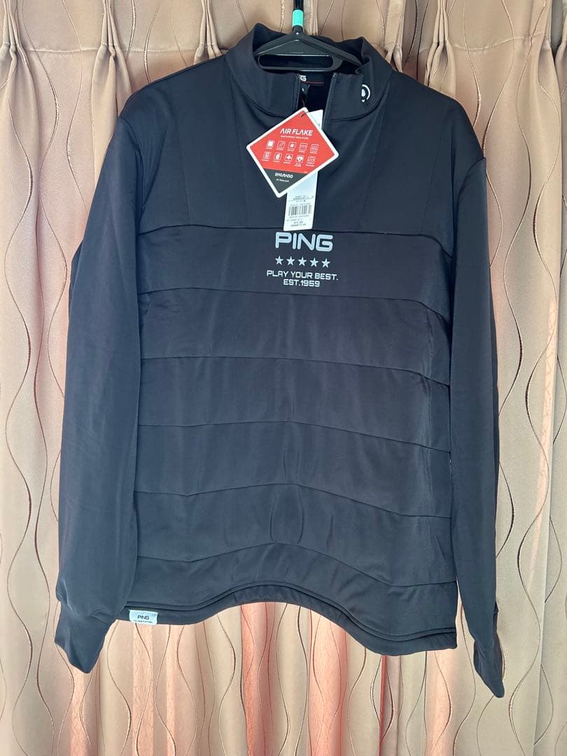 新品未使用　定価14,300円PING ブラック 長袖ハーフジップアップ