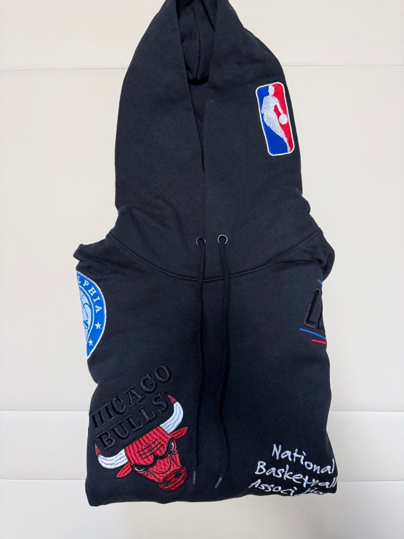 L 限定　完売品 NBA チーム全刺繍ロゴスウェット パーカー