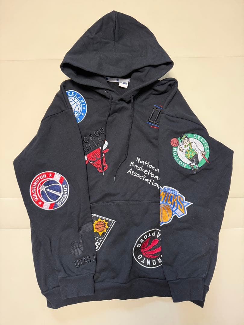 L 限定　完売品 NBA チーム全刺繍ロゴスウェット パーカー