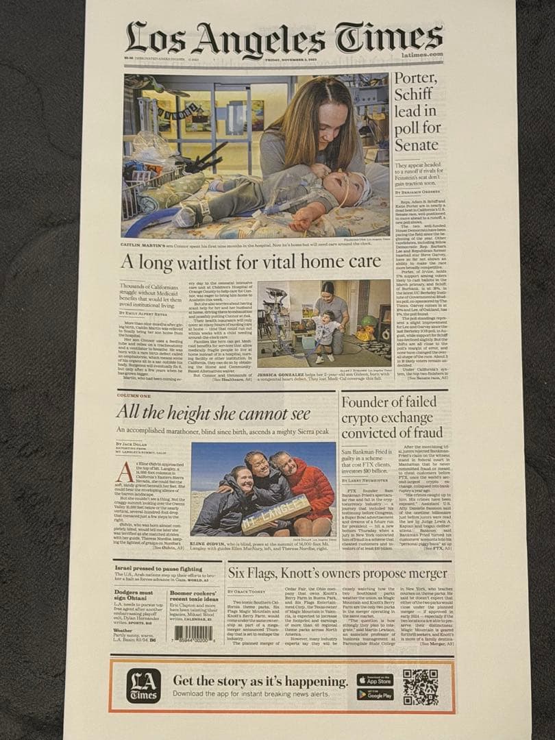 2023年11月3日付　ロサンゼルスタイムズ 【エンゼルス 大谷翔平 特集号】