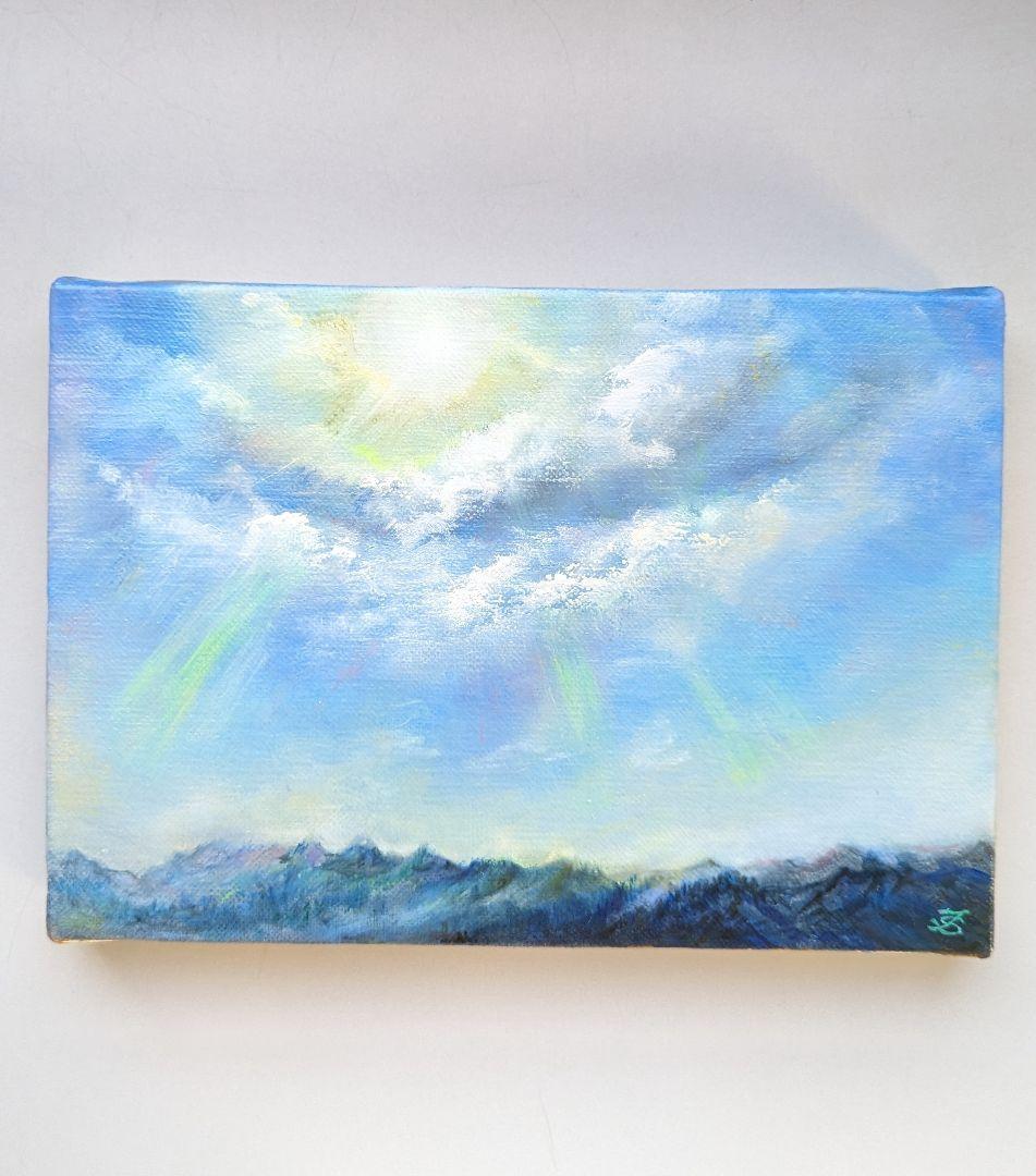 風景画　painterTMK 画家本人出品　空の風景画　唯一無二真筆　油絵