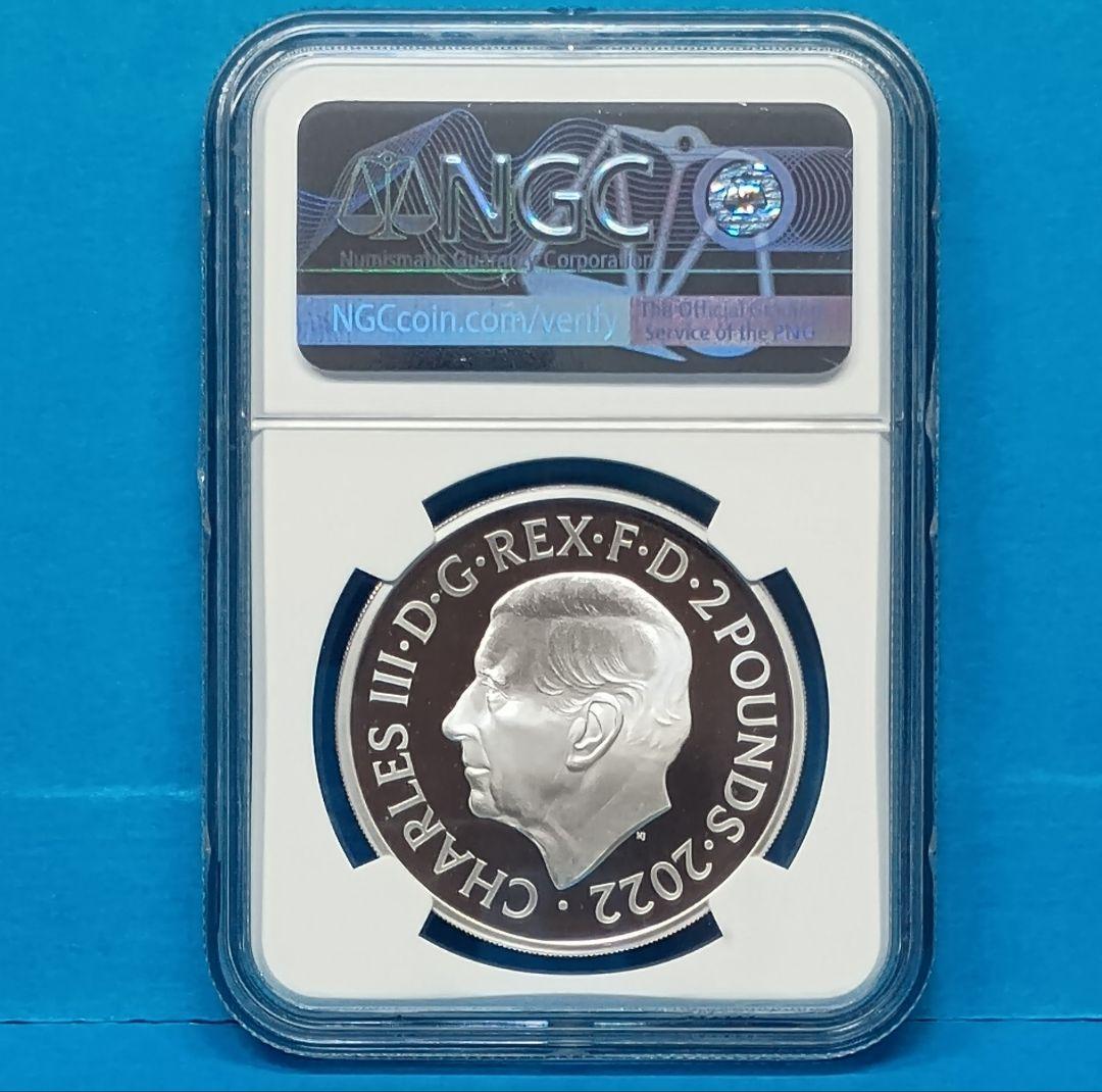 2022 イギリス エリザベス女王追悼 £2 プルーフ銀貨 NGC PF70UC