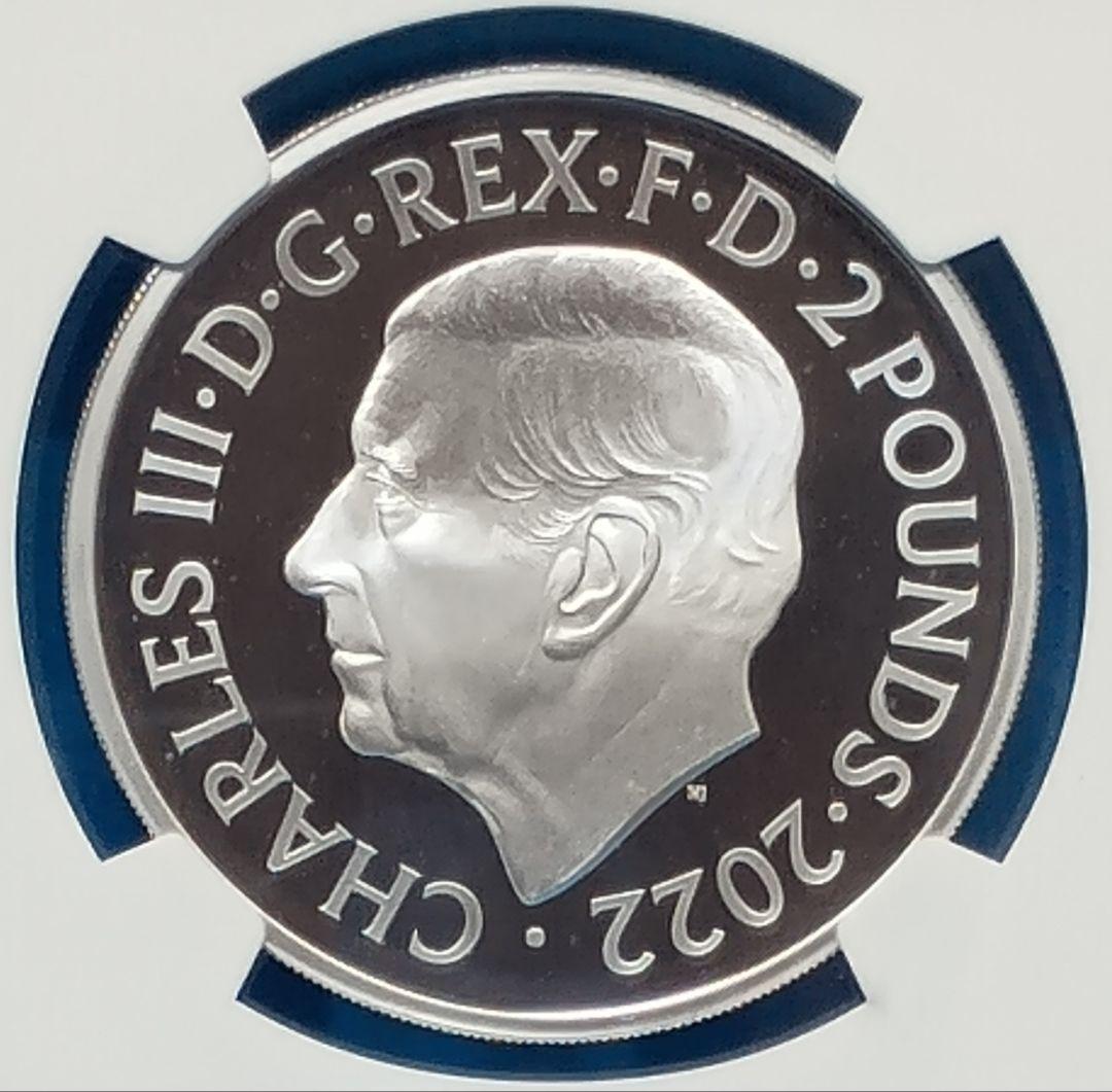 2022 イギリス エリザベス女王追悼 £2 プルーフ銀貨 NGC PF70UC