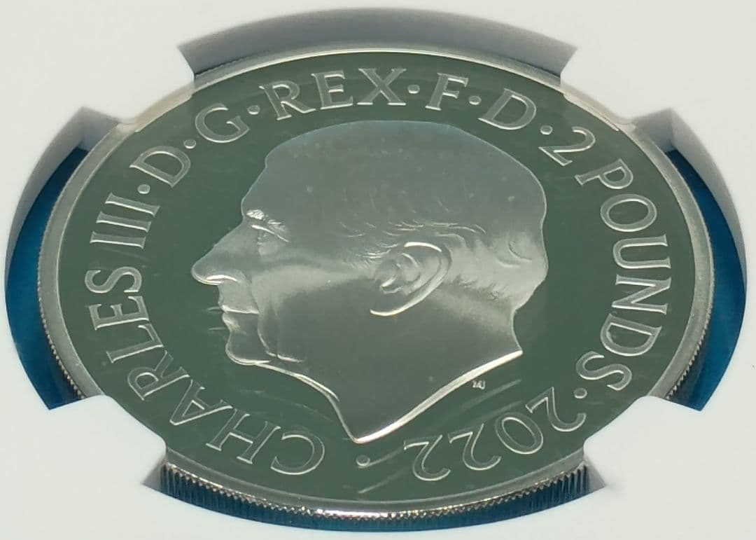 2022 イギリス エリザベス女王追悼 £2 プルーフ銀貨 NGC PF70UC