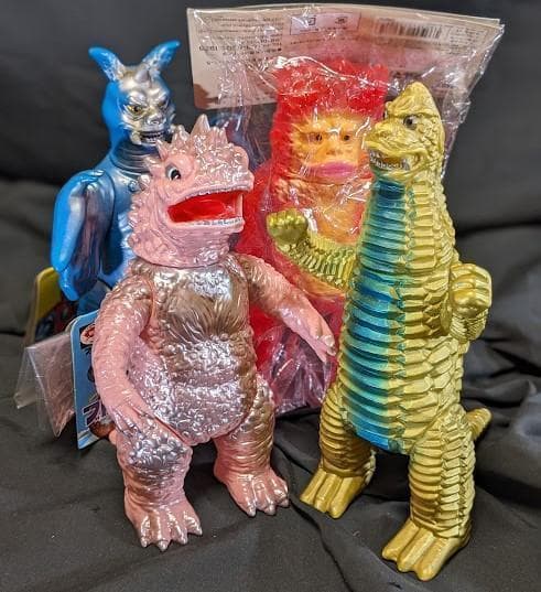 マグラ＆レッドキング＆チャンドラー＆ピグモン（ブルマァク復刻）ソフビ４体セット