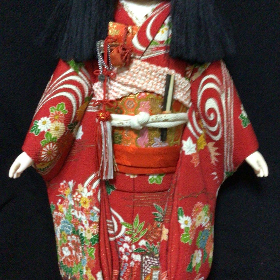 市松人形 赤色の着物　４体まとめ売り　極美品