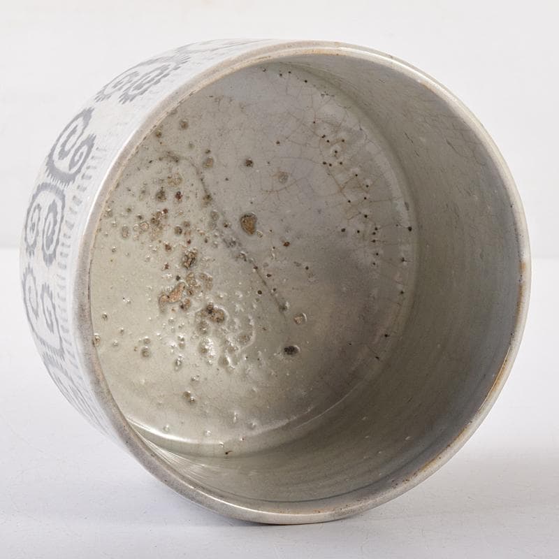 伊万里焼　古伊万里　初期伊万里　蛸唐草文　茶碗　袱紗付　時代箱付　D　R8105