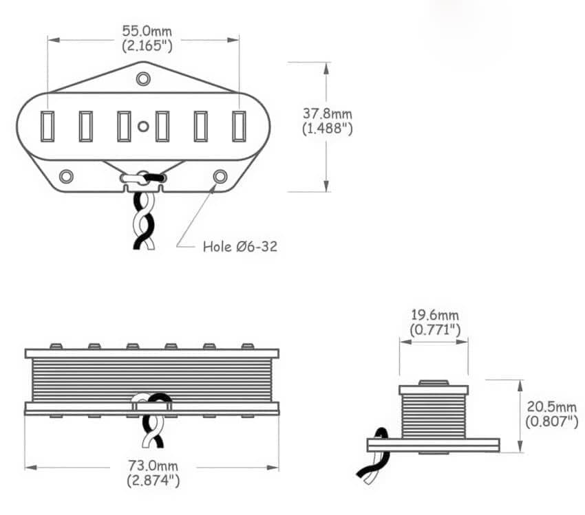 P-90 Staple Top Telecaster Bridge アルニコV