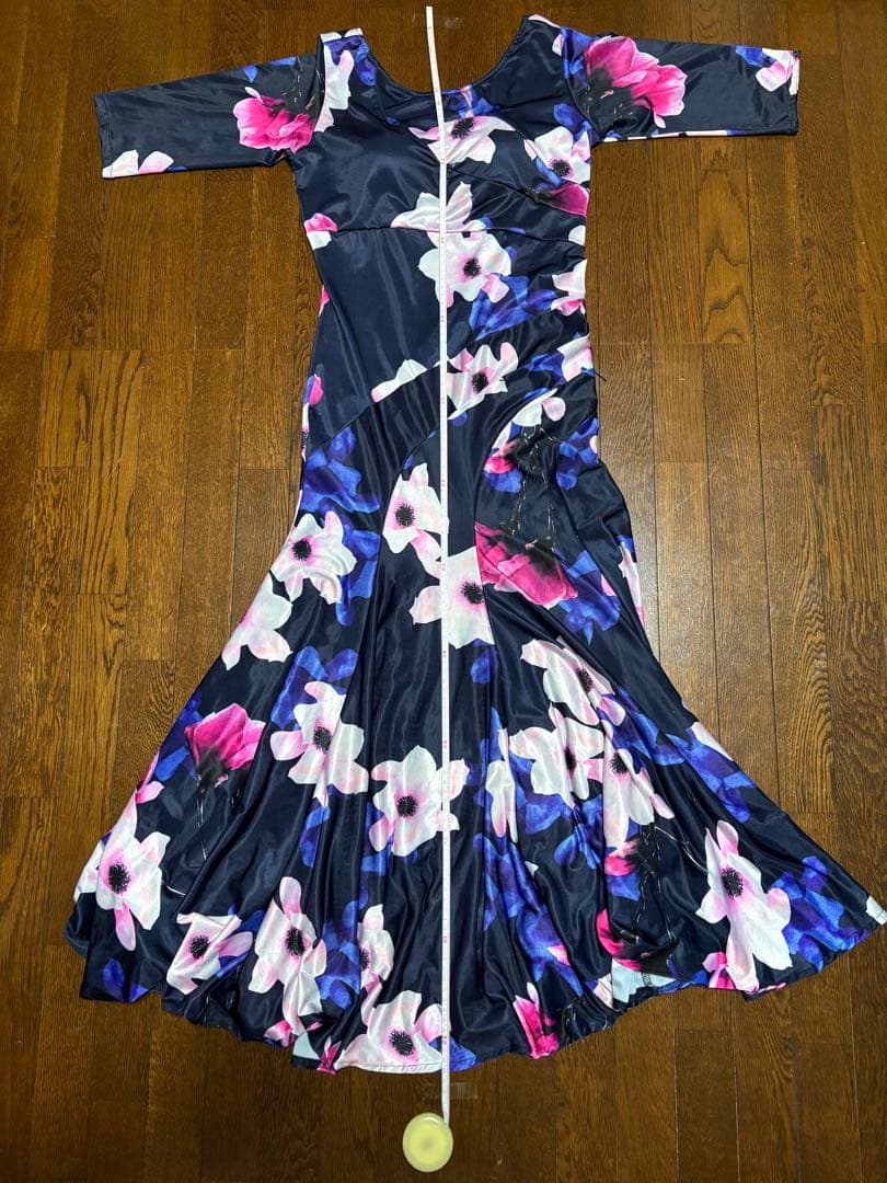 社交ダンス用フラワープリントドレス