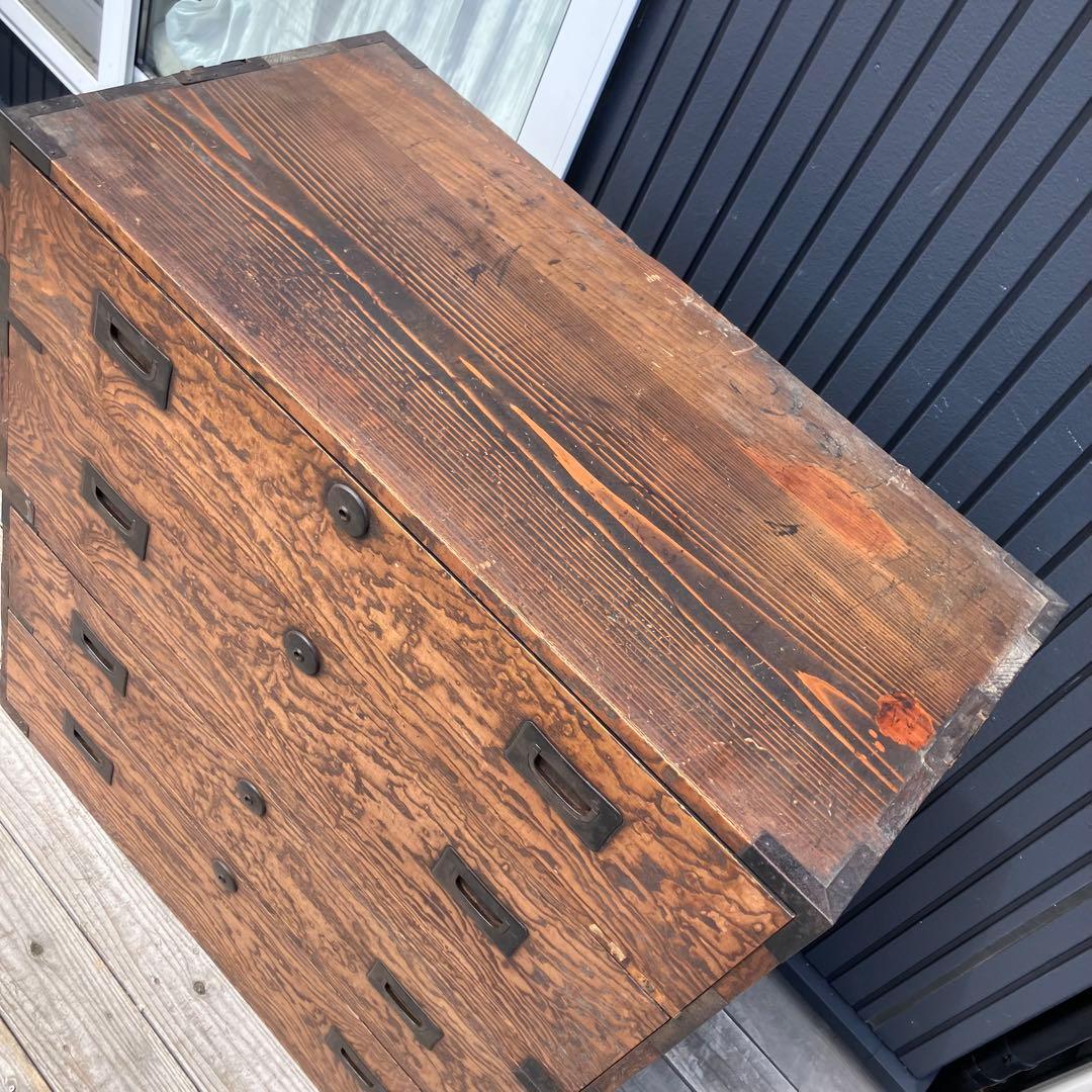 昭和レトロ 古家具 仙台箪笥 4段 引き出し箪笥 古家具 ビンテージ