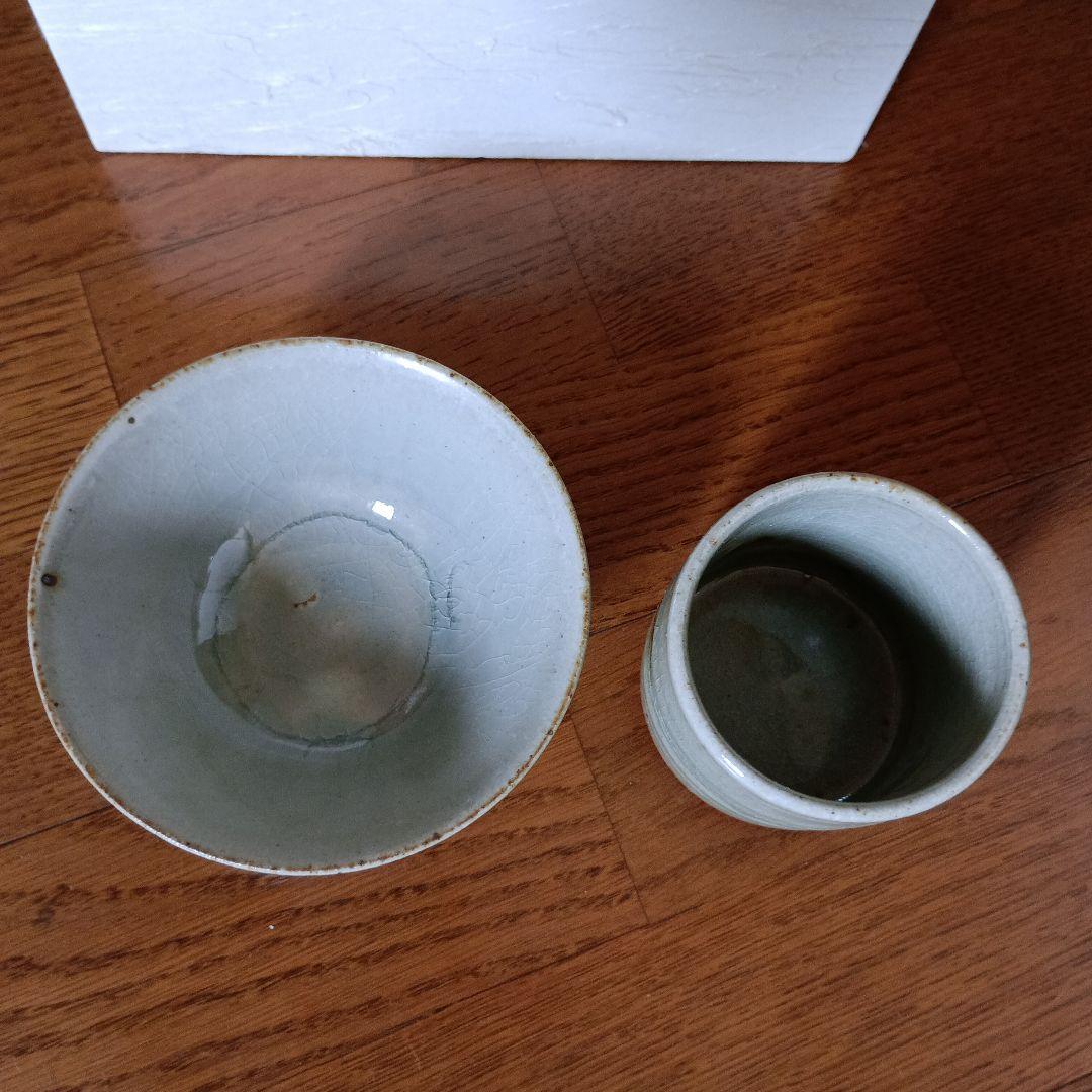 加藤舜陶　灰釉茶碗 灰釉湯呑