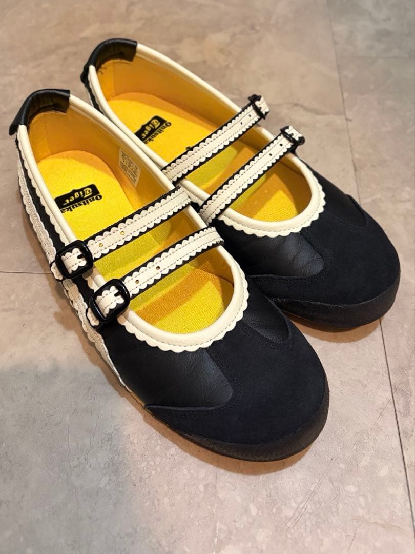 Onitsuka Tiger バレエシューズ ブラック/ホワイト　23cm