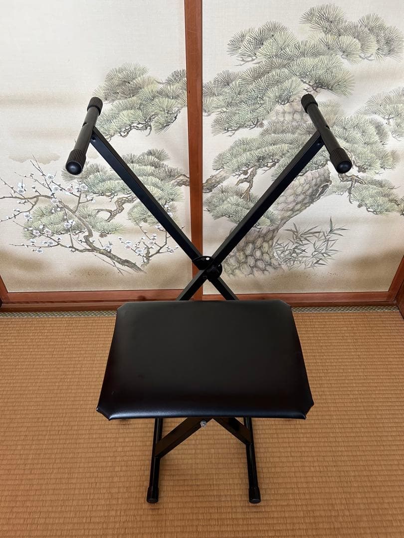 キーボードスタンド　ピアノ台　ピアノ椅子　ブラック