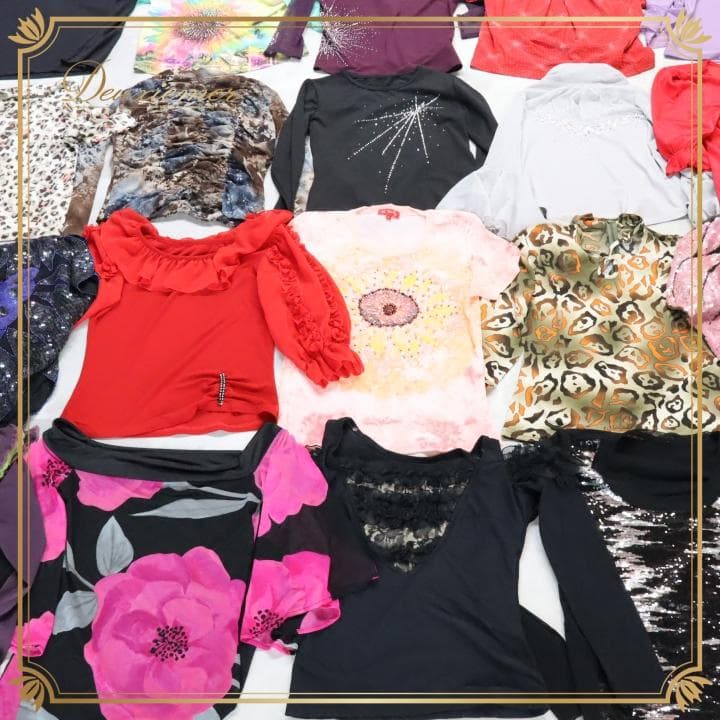 【美品 社交ダンス 衣装 レッスン着 40点 セット】ブラウス トップス 40着