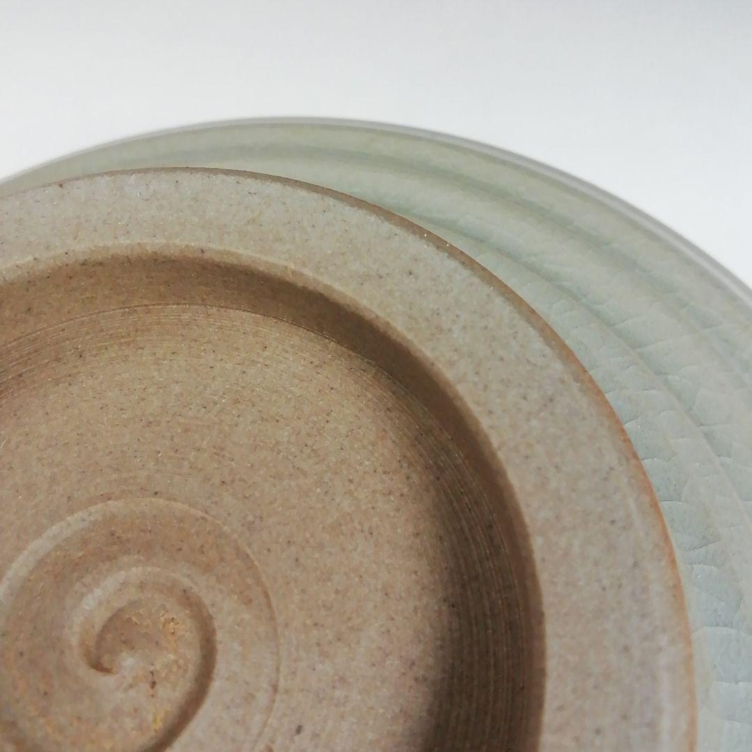 Ｗ１０４　茶碗　『肥後　高田焼』『象嵌茶碗』『十一代　上野才助 作』共箱　茶道具