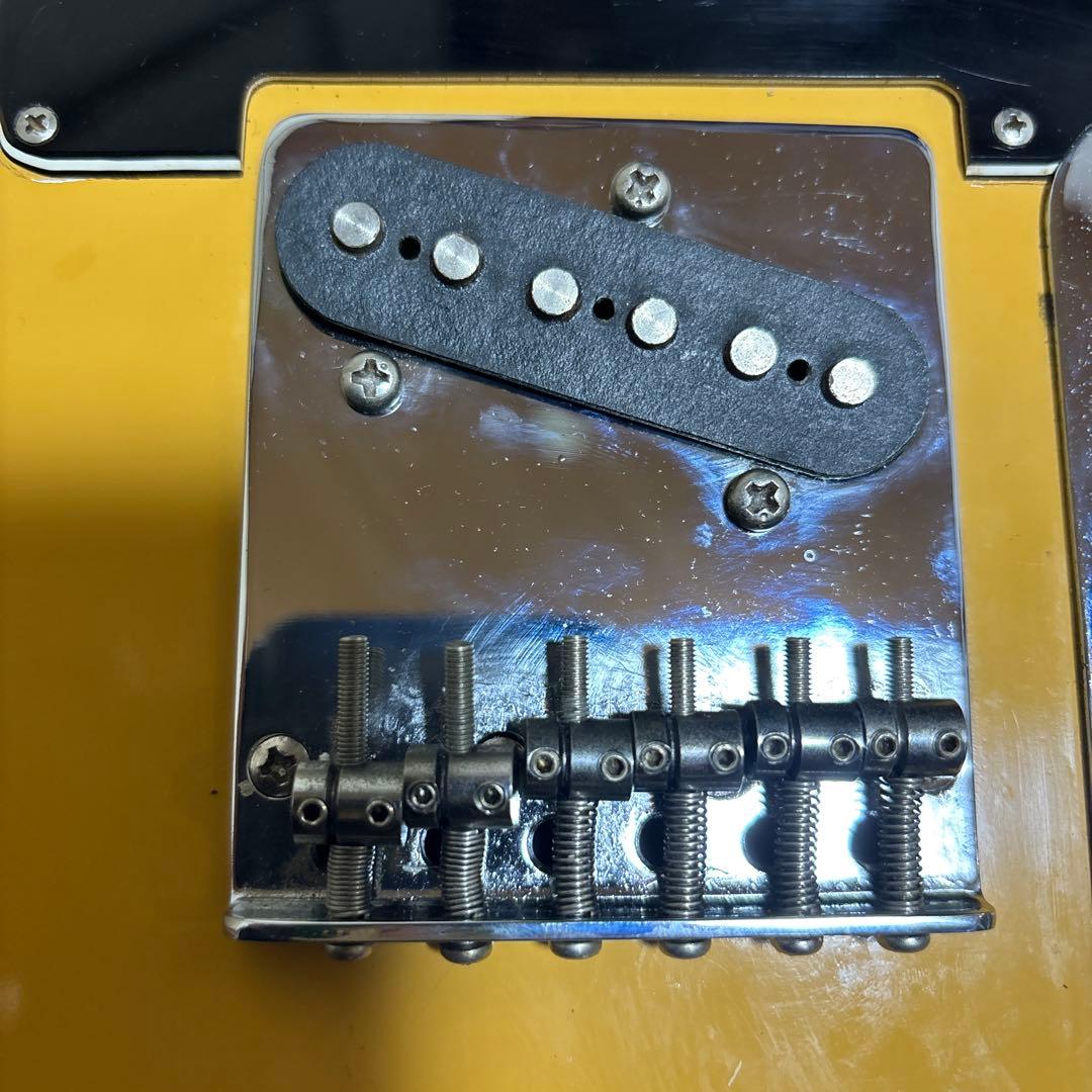 ミニテレキャスター エレキギター イエロー メーカー不明 21フレット