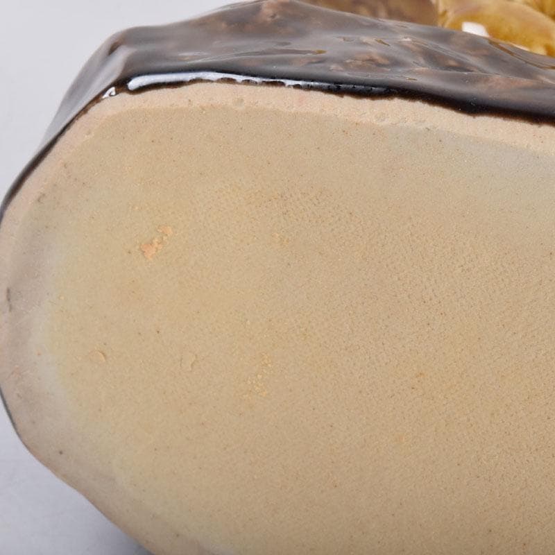 九谷焼　柳雨軒　三代八十吉　徳田正彦作　獅子　干支置物　共布共箱　C　8408A