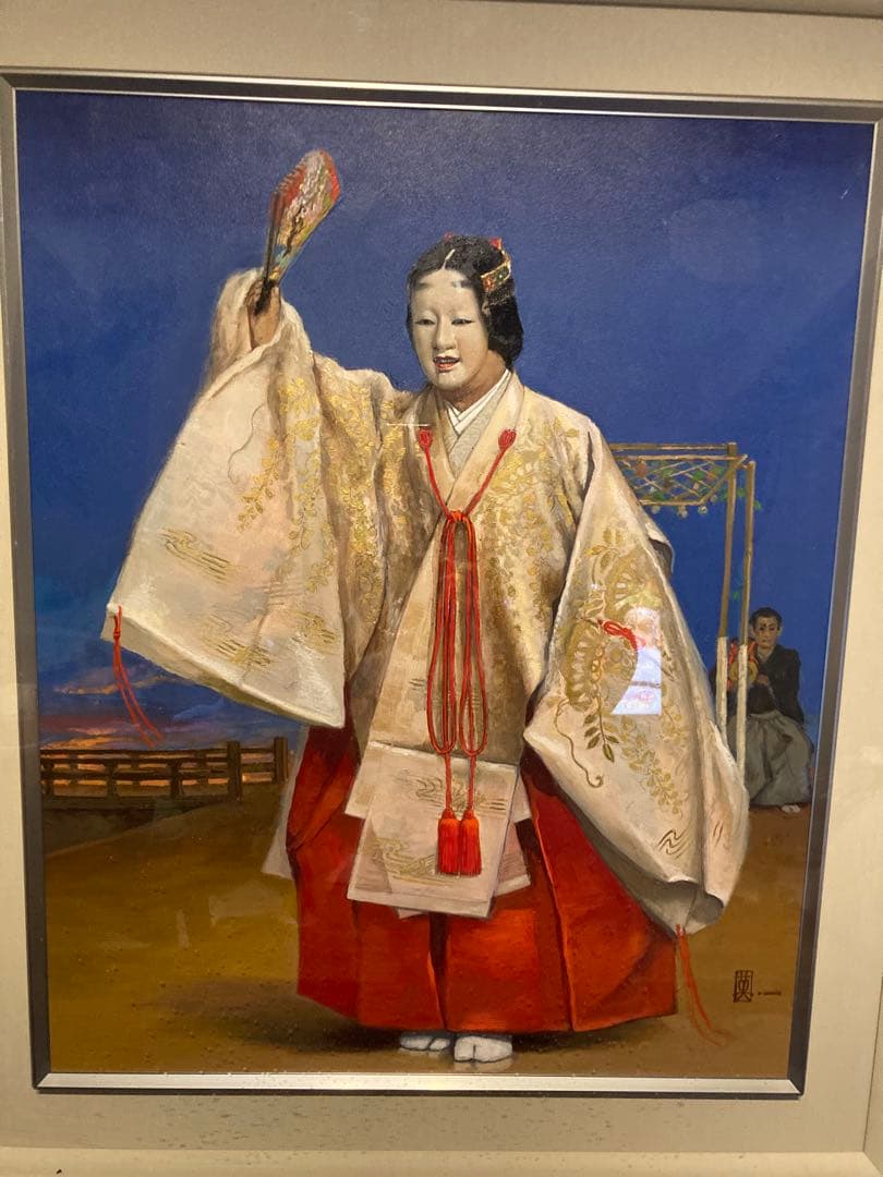 日本画　日本の伝統衣装 油彩画　能楽　能英樹　源氏物語　半蔀