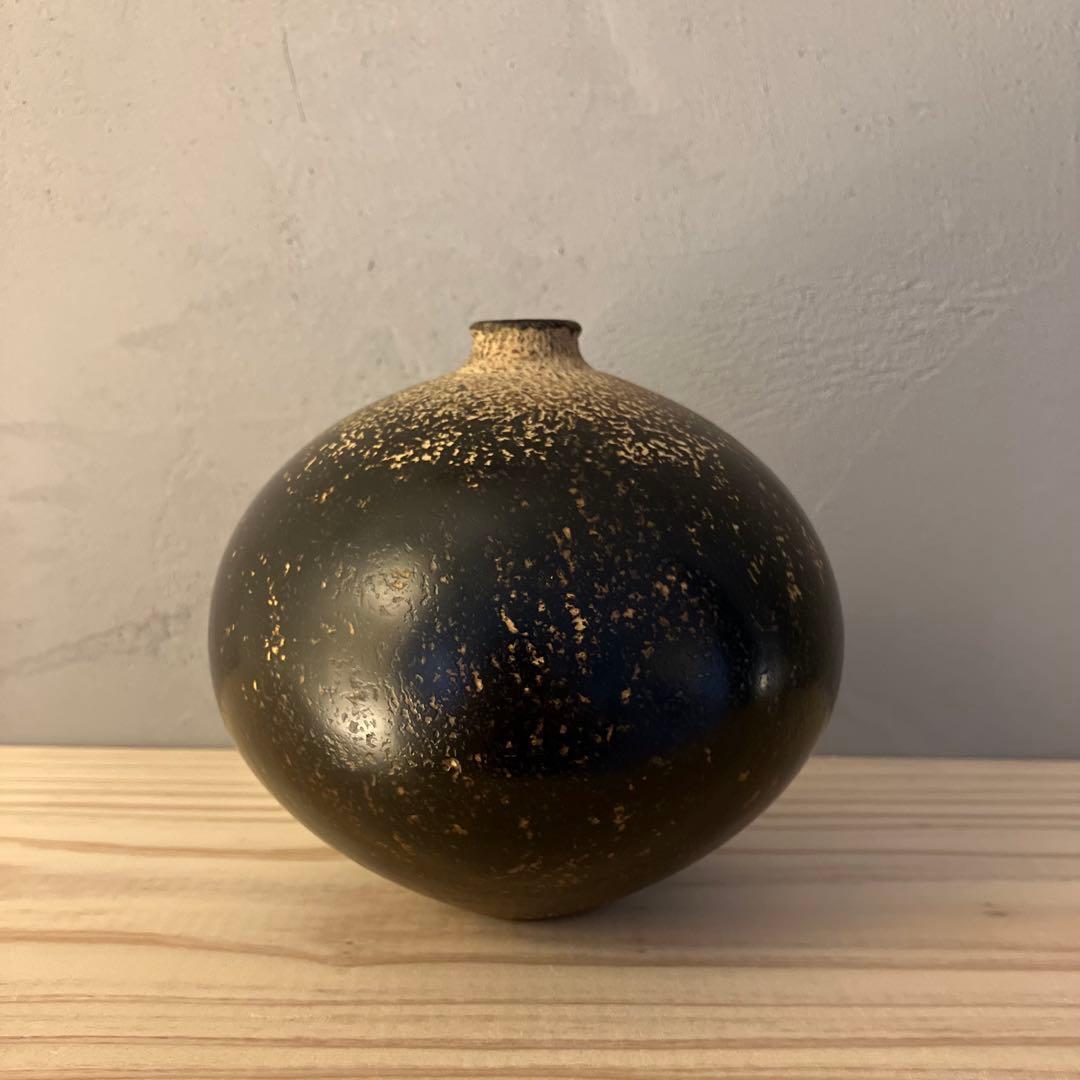 安齋賢太　花器 一輪挿し 黒