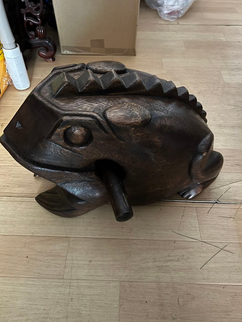 木製カエル 5.1KG 特大サイズ