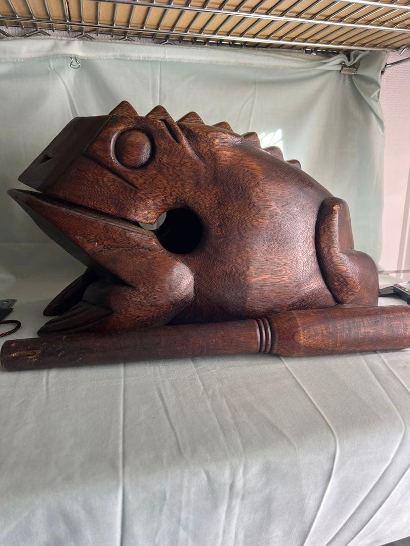 木製カエル 5.1KG 特大サイズ