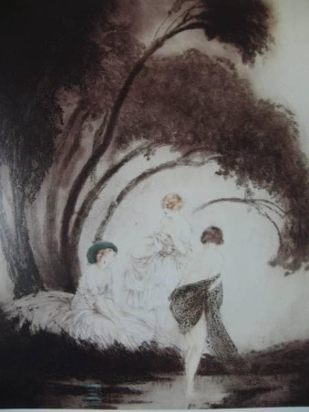 ルイ・イカール限定版・アールデコ、水遊び、希少な額装用画集より