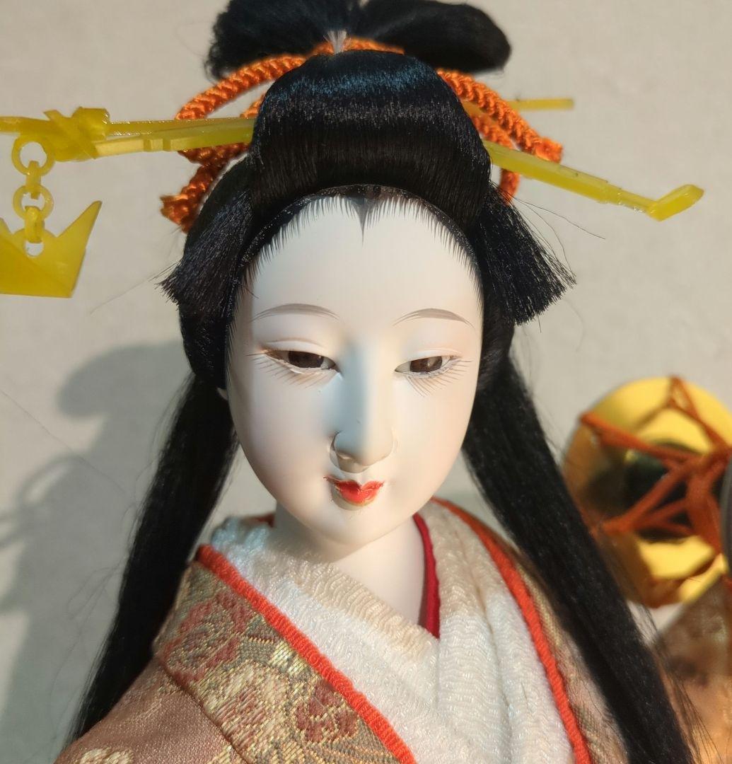 味岡映水頭　日本人形、尾山人形古代正絹　鼓