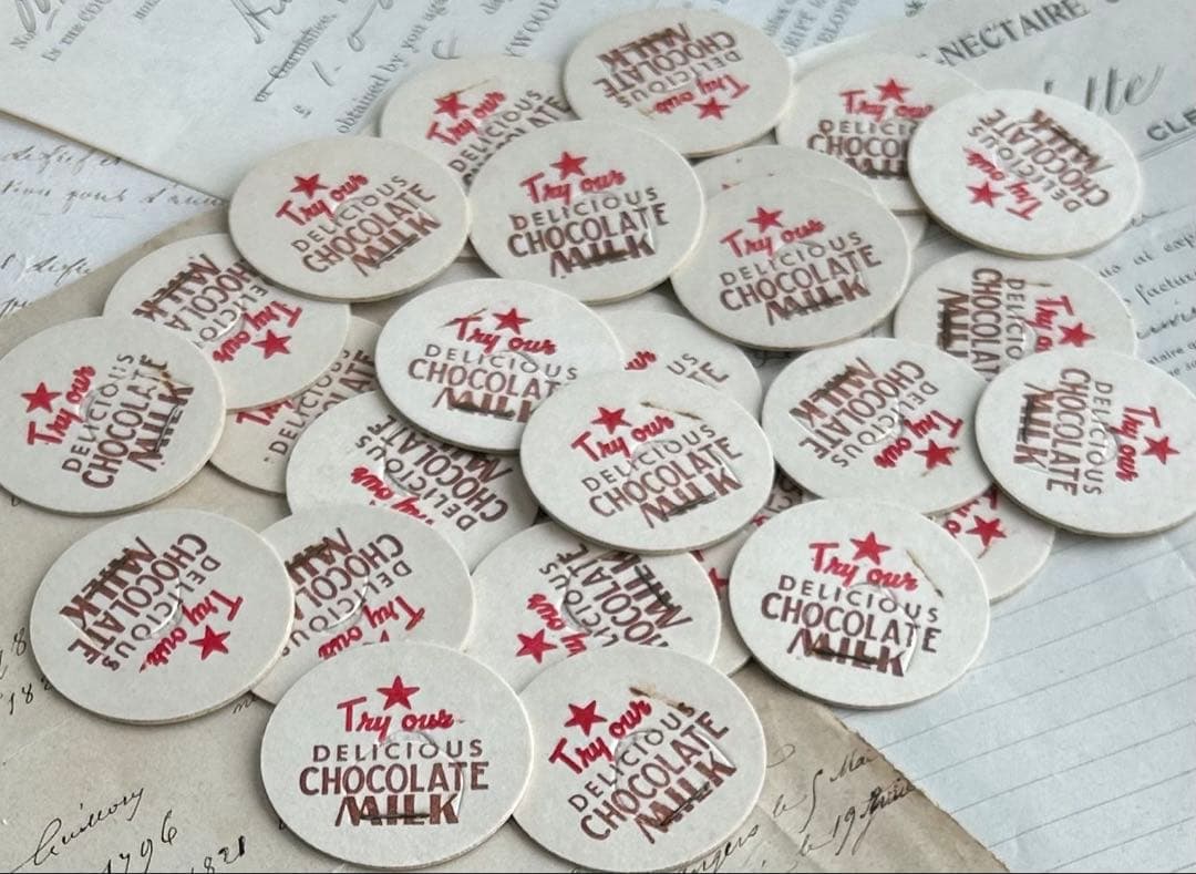 海外 vintage ミルクキャップ チョコレートミルク★ 30枚セット