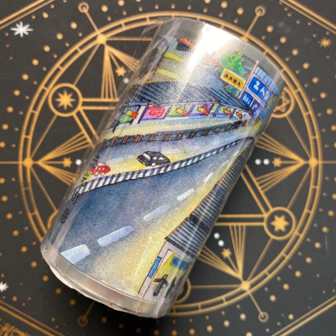 【9113】海外　マステ　5m巻　PETマスキングテープ　夜景　街景色　背景系