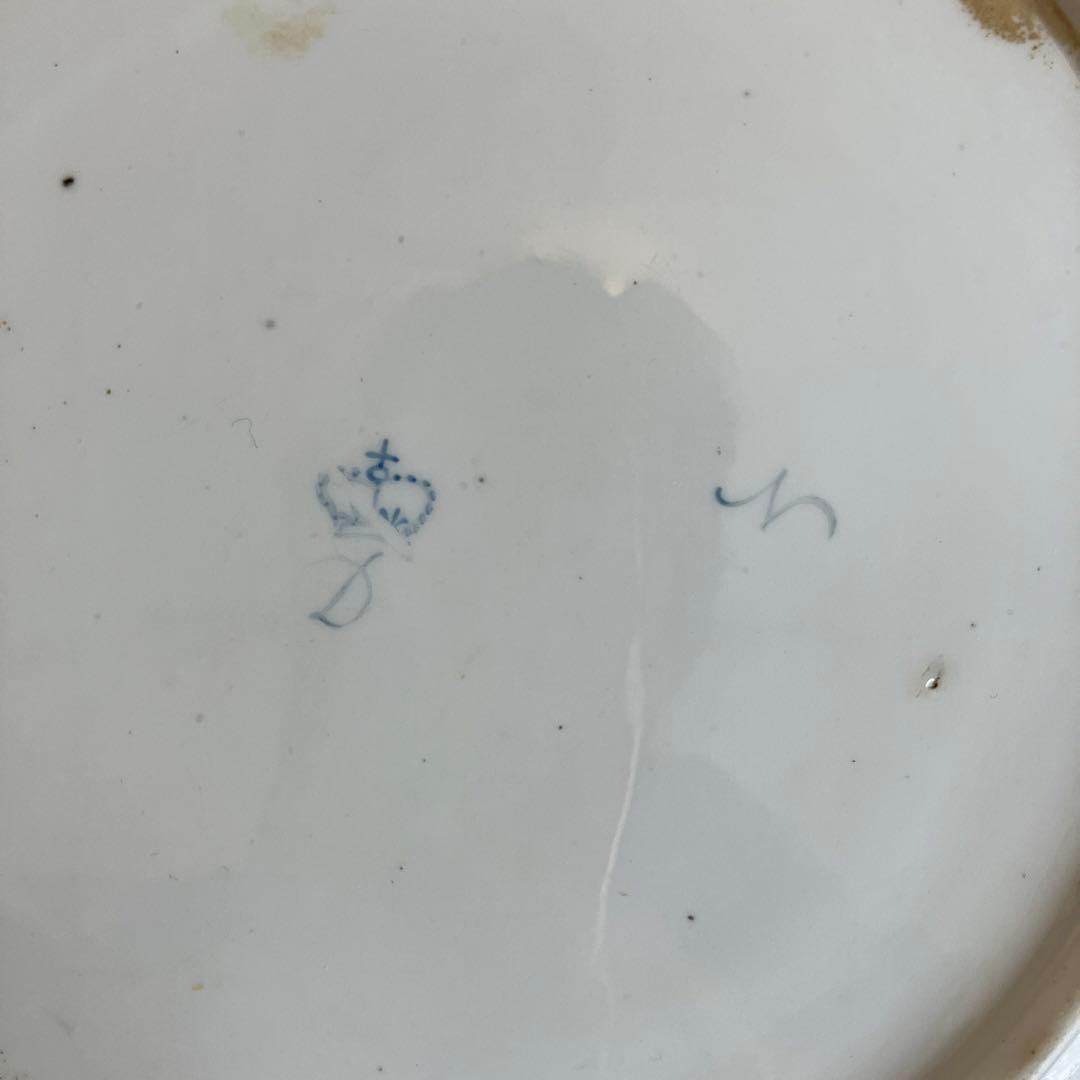 英国アンティーク　古ダービー18世紀　エドワーズウィザーズ 薔薇絵付けのプレート