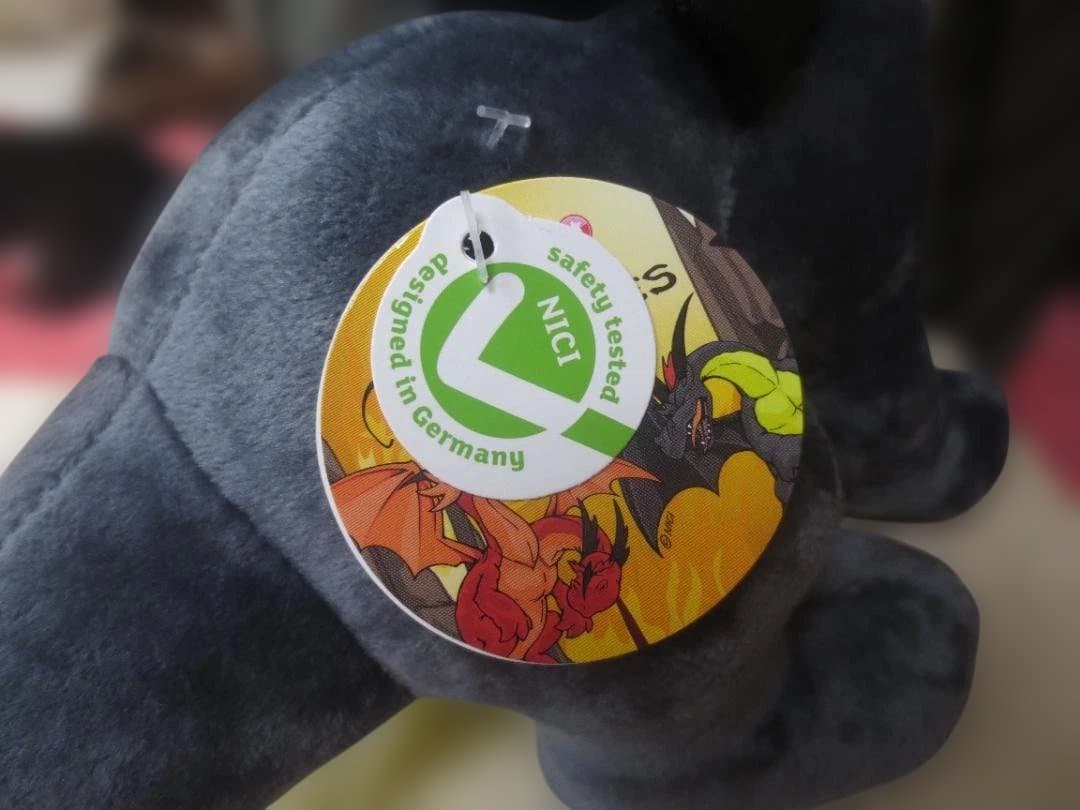 日本未入荷　NICI　ニキ　ブラックドラゴンぬいぐるみ　25㎝　正規品