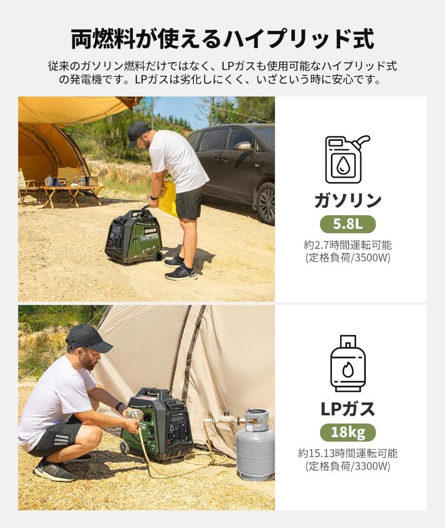 大特価❣️ インバーター発電機 DK4000iEDF 定格出力3.5kVA/3