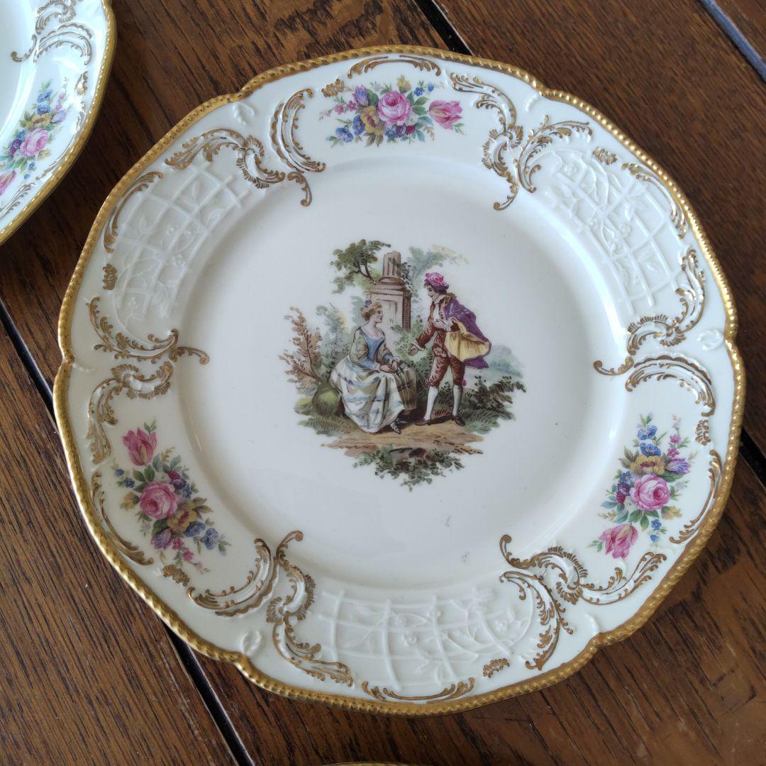 ヴィンテージ磁器プレート5枚セット ローゼンタール　1920年代 金彩手描き