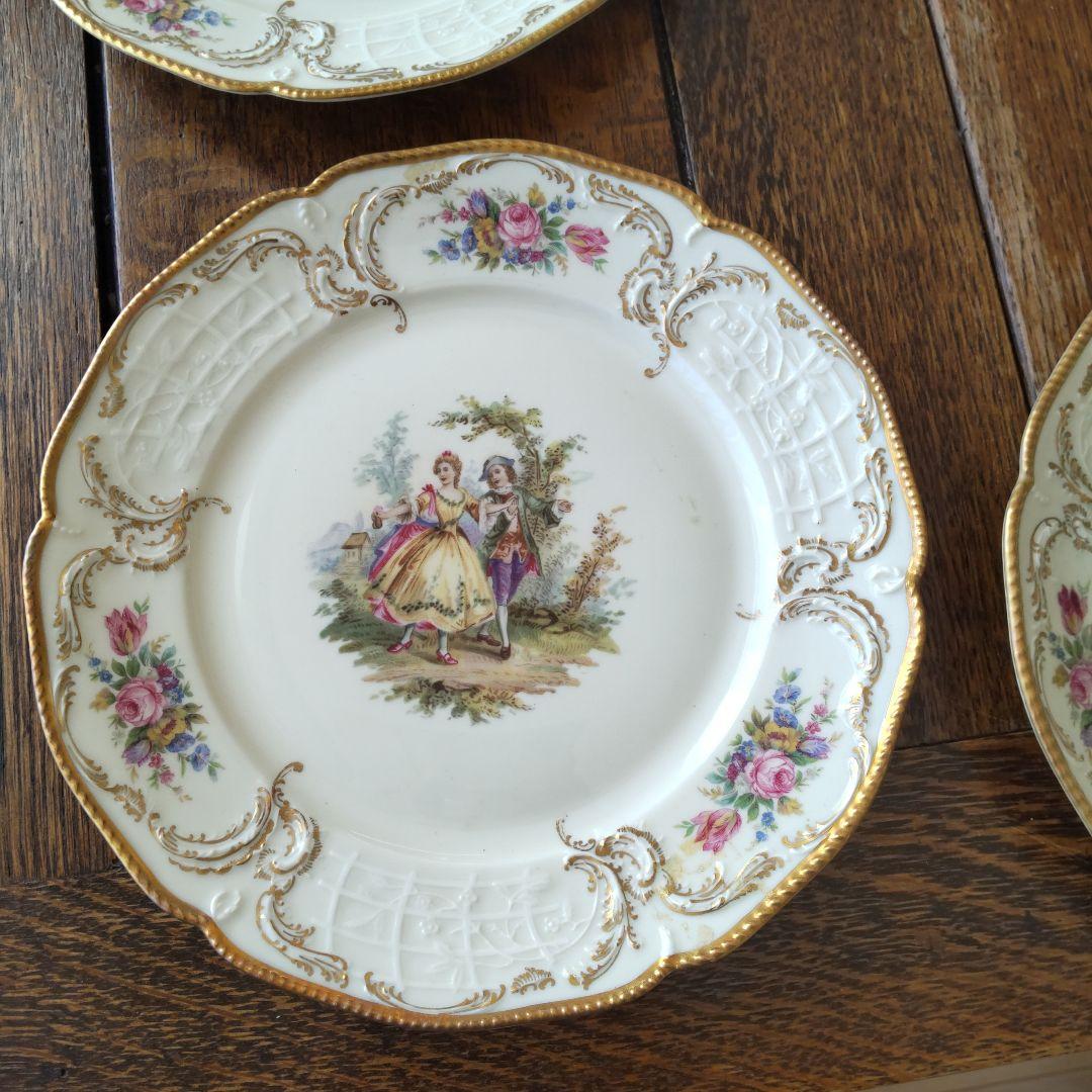 ヴィンテージ磁器プレート5枚セット ローゼンタール　1920年代 金彩手描き